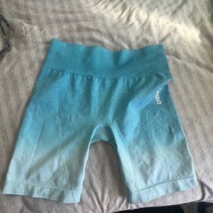 large gymshark blue ombré biker shorts